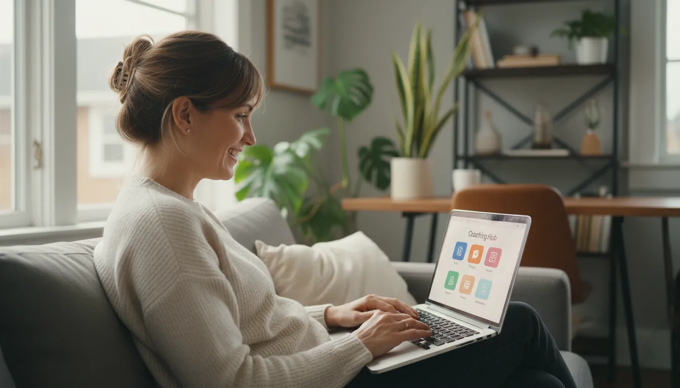 Client working with Sophia - accessible coaching from home